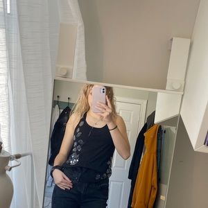 Black tank with shimmer